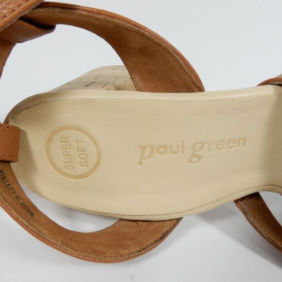 Paul Green SUPER SOFT Tina SANDALS Size 8 Brown Leather Cork Heel Comfy NEW $429 - Picture 15 of 16
